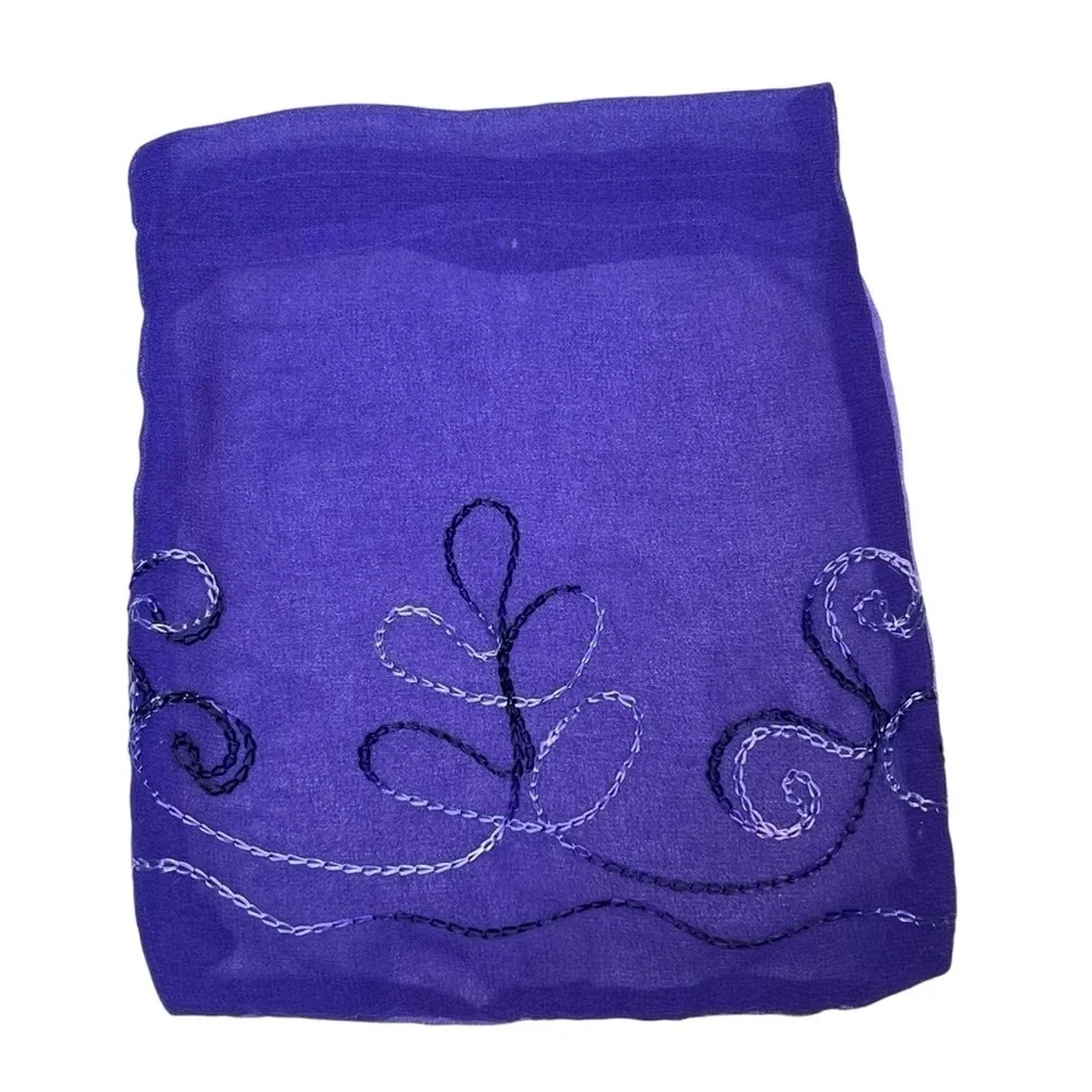 LADY JULIET Purple Lavender Sheer Sarong Cover-up Wrap Shawl & Travel Bag Sz OS